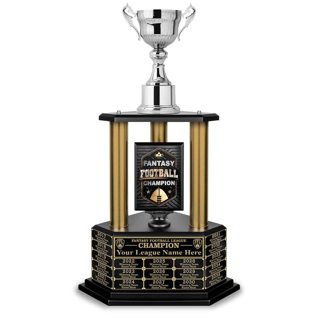 TrophySmack NEW 26”-36” Gold Column Fantasy Football Perpetual Trophy