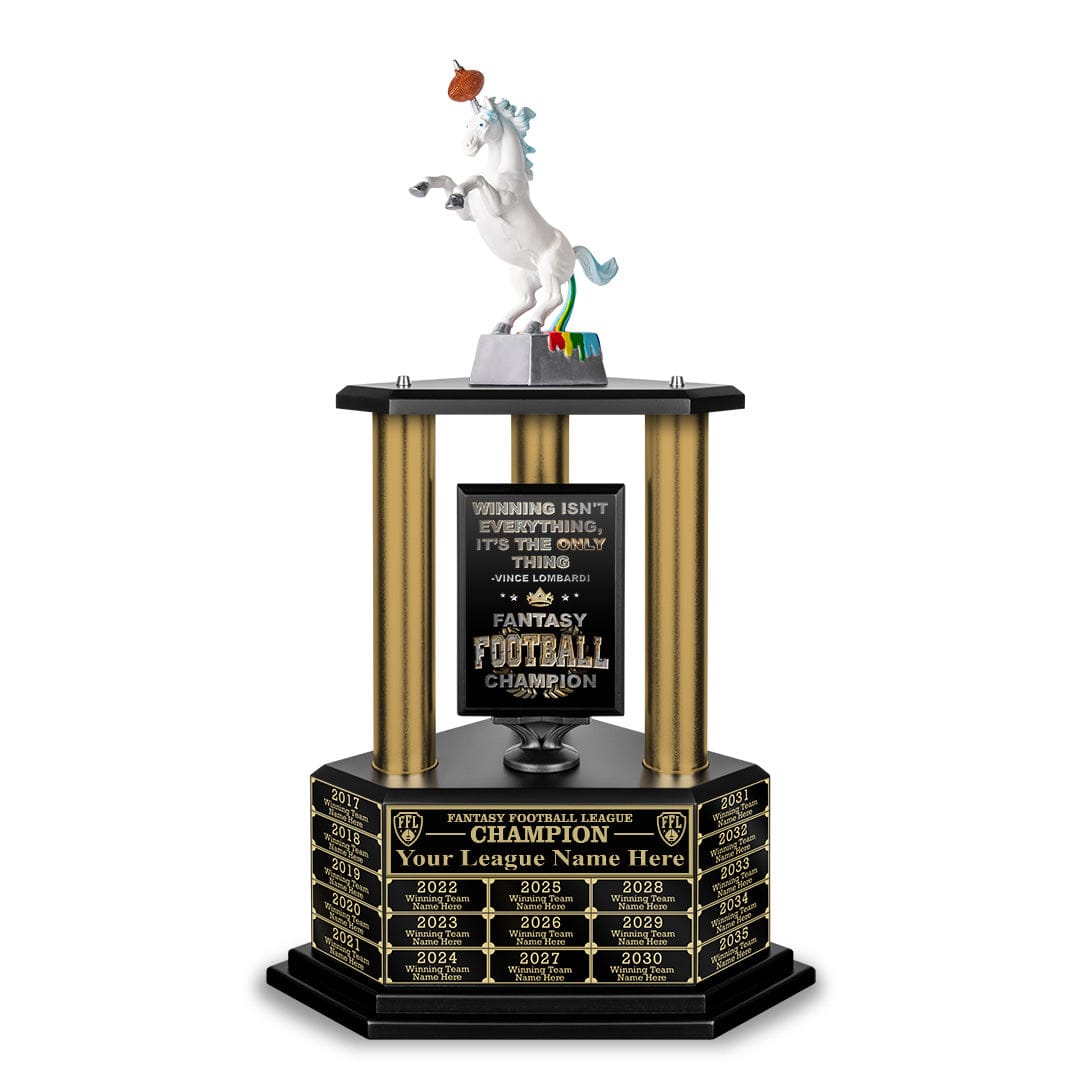 TrophySmack NEW 26”-36” Gold Column Fantasy Football Perpetual Trophy