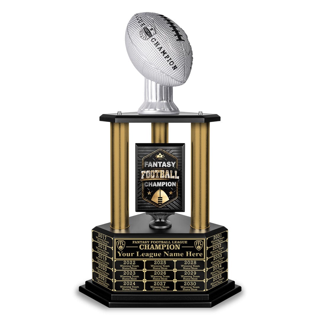 TrophySmack NEW 26”-36” Gold Column Fantasy Football Perpetual Trophy