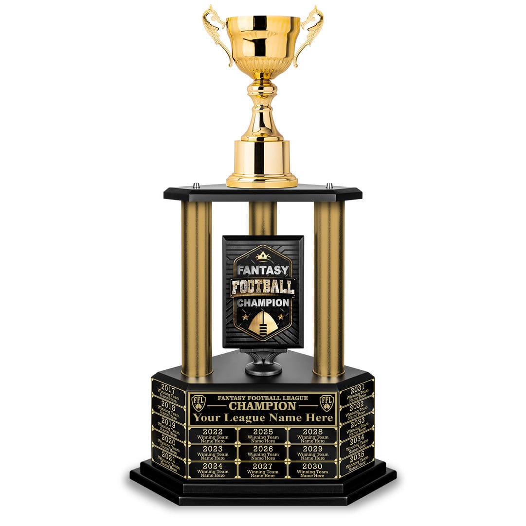 TrophySmack NEW 26”-36” Gold Column Fantasy Football Perpetual Trophy