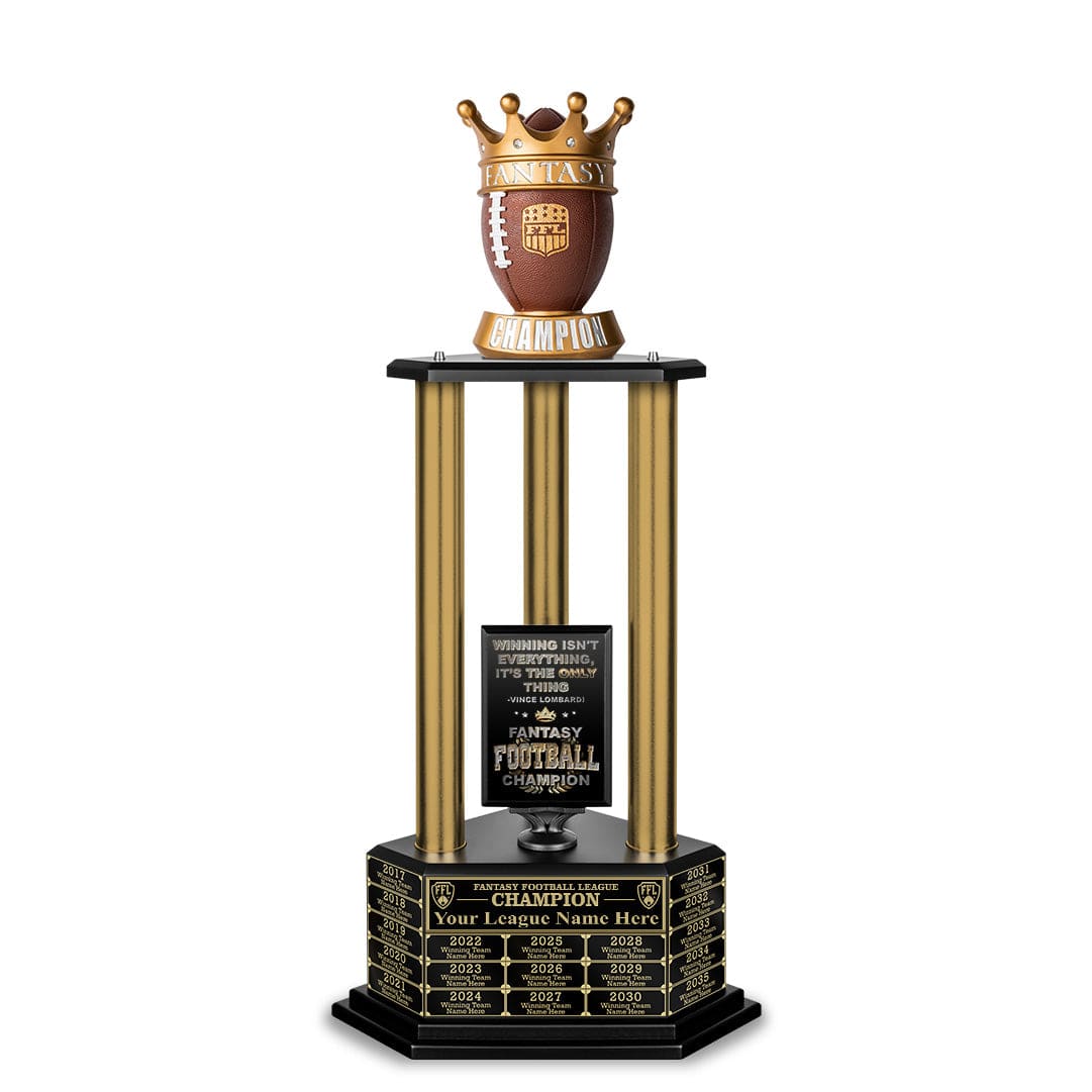 TrophySmack NEW 26”-36” Gold Column Fantasy Football Perpetual Trophy