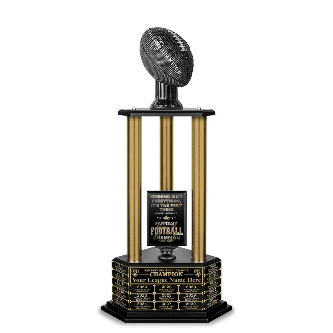 TrophySmack NEW 26”-36” Gold Column Fantasy Football Perpetual Trophy
