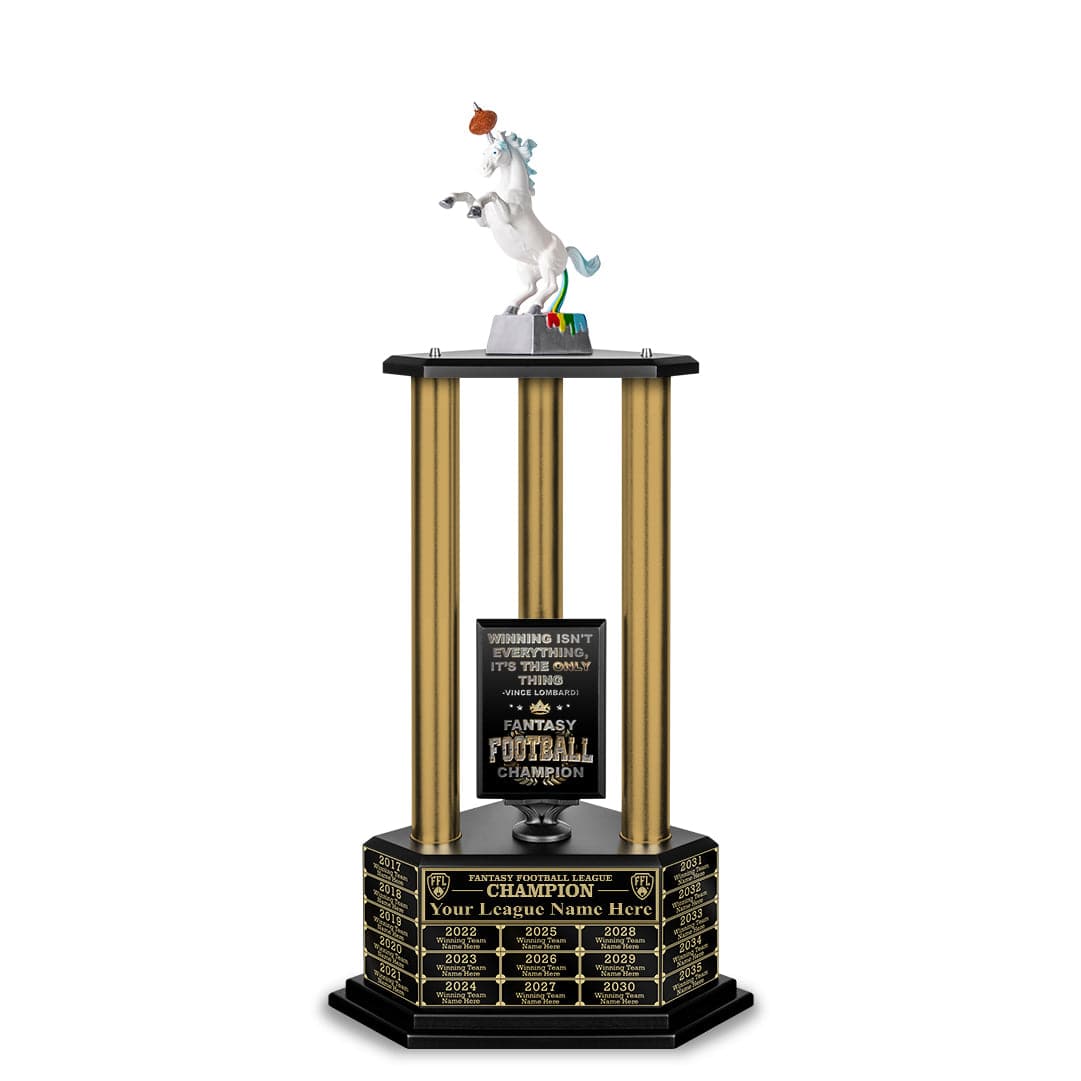 TrophySmack NEW 26”-36” Gold Column Fantasy Football Perpetual Trophy