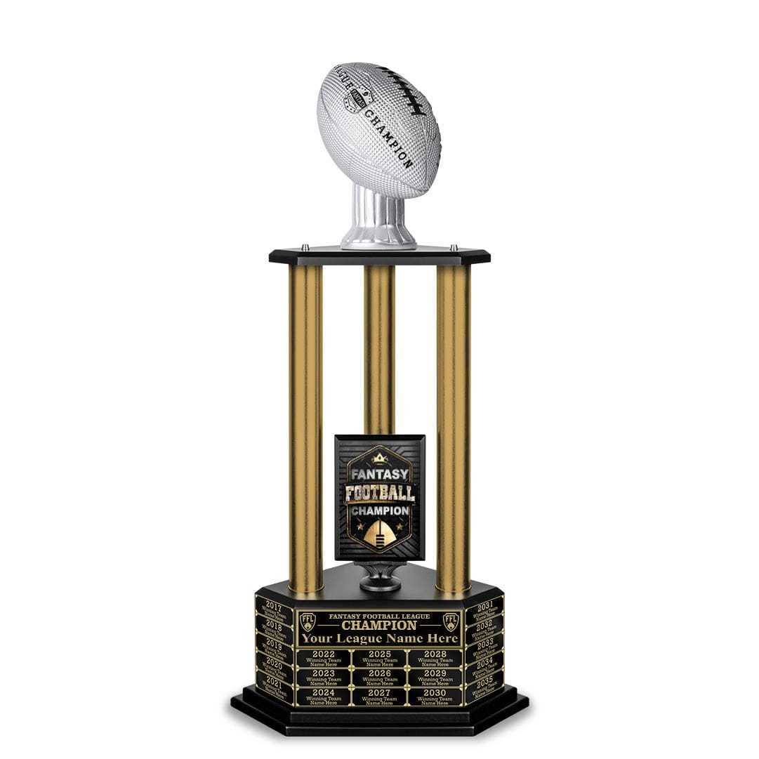 TrophySmack NEW 26”-36” Gold Column Fantasy Football Perpetual Trophy