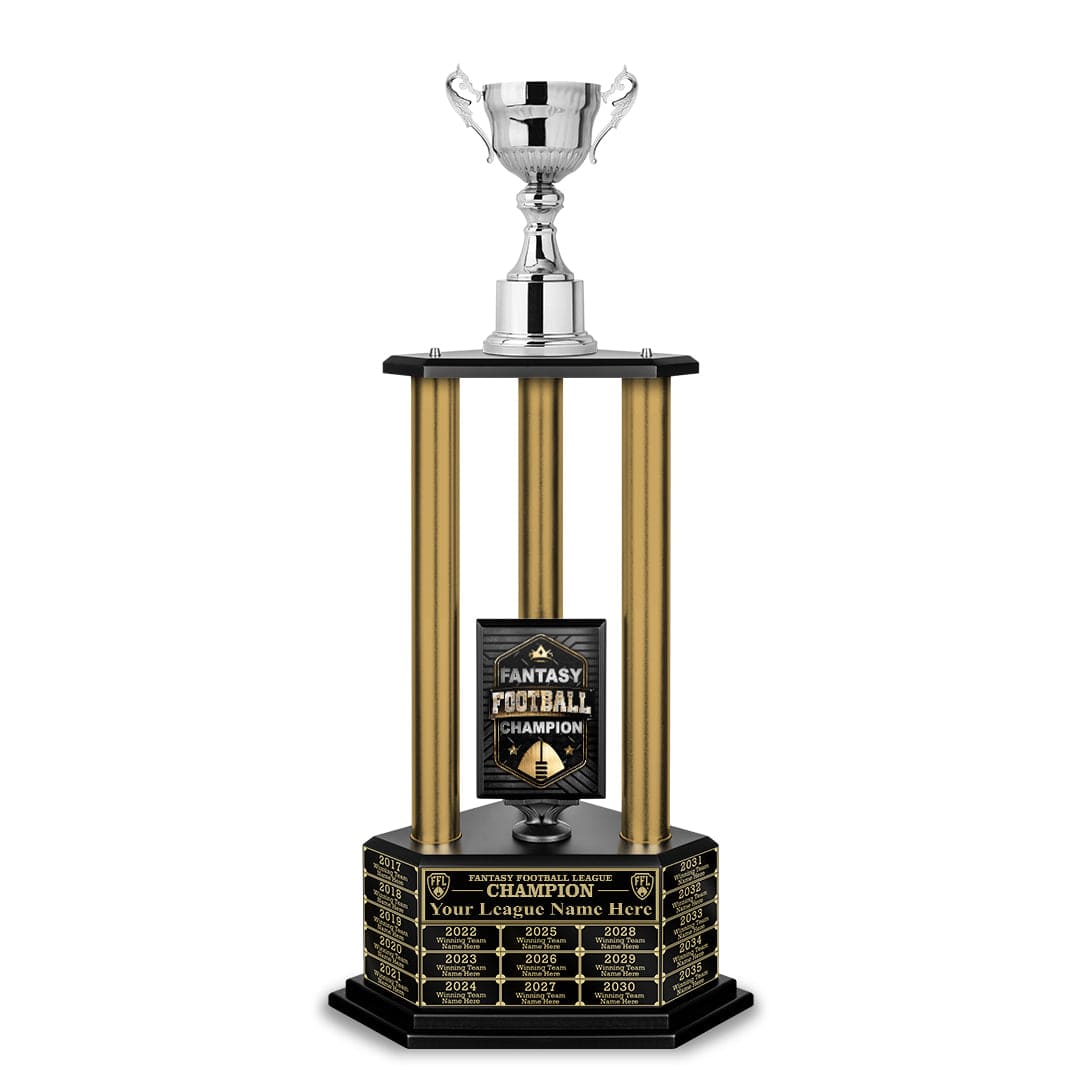TrophySmack NEW 26”-36” Gold Column Fantasy Football Perpetual Trophy