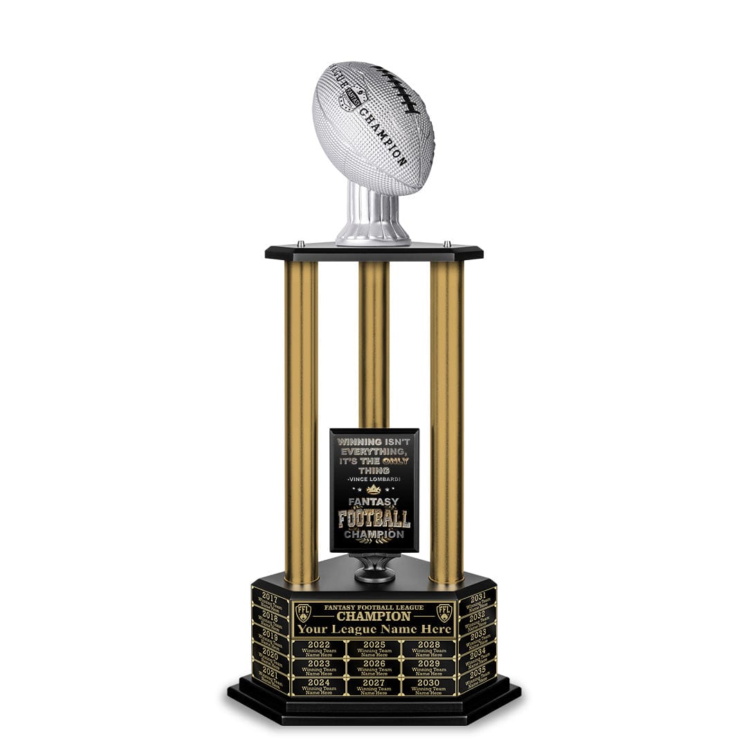 TrophySmack NEW 26”-36” Gold Column Fantasy Football Perpetual Trophy