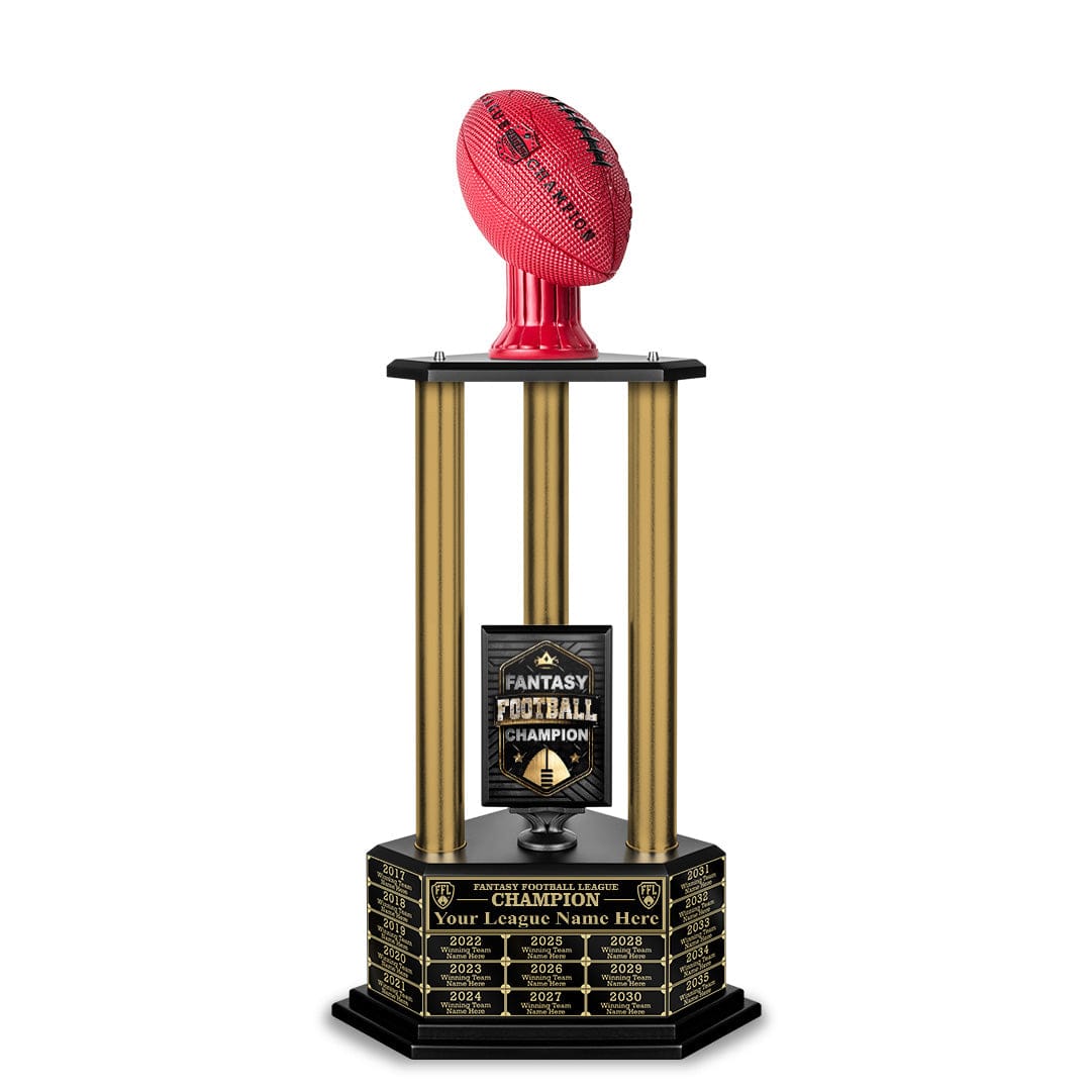 TrophySmack NEW 26”-36” Gold Column Fantasy Football Perpetual Trophy