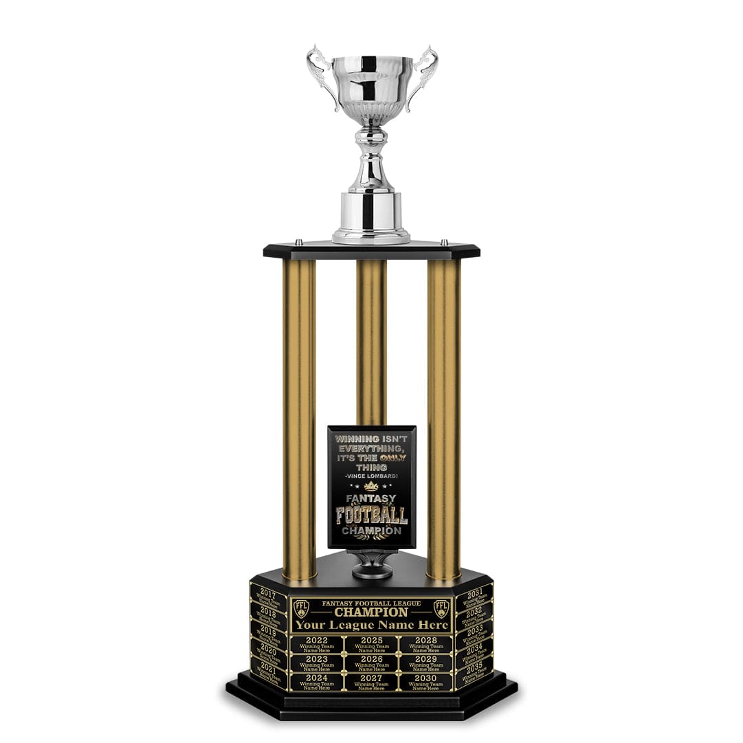 TrophySmack NEW 26”-36” Gold Column Fantasy Football Perpetual Trophy