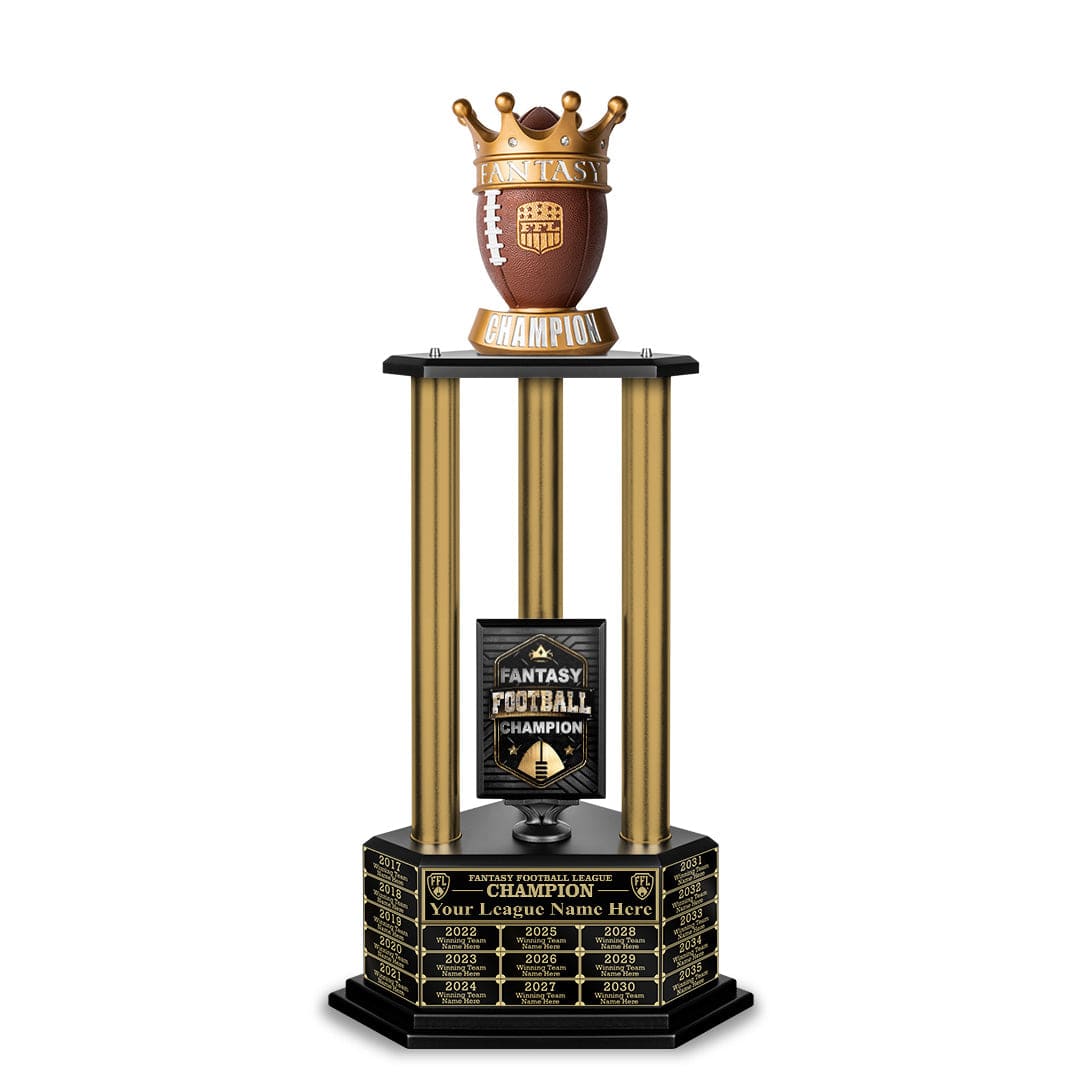 TrophySmack NEW 26”-36” Gold Column Fantasy Football Perpetual Trophy