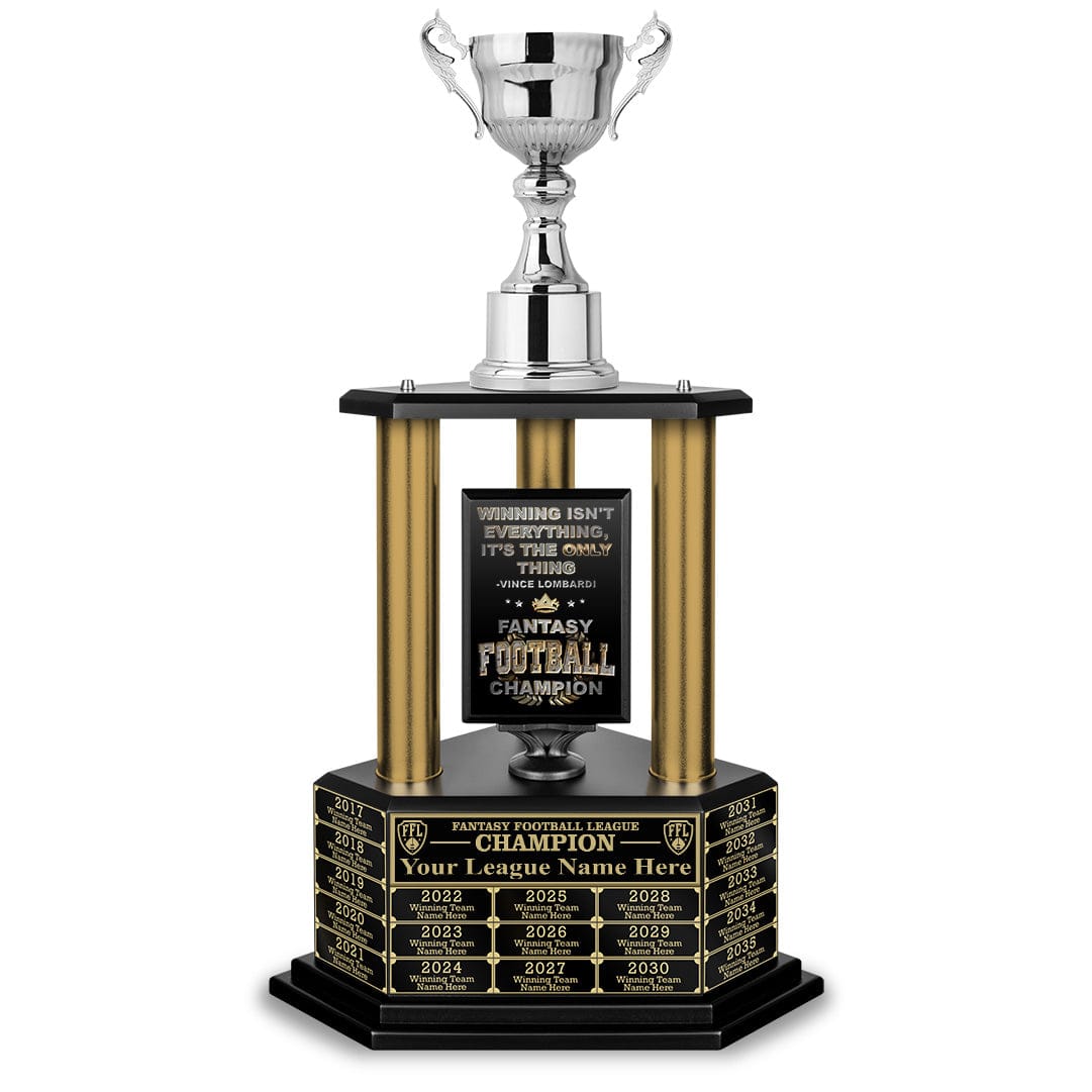 TrophySmack NEW 26”-36” Gold Column Fantasy Football Perpetual Trophy