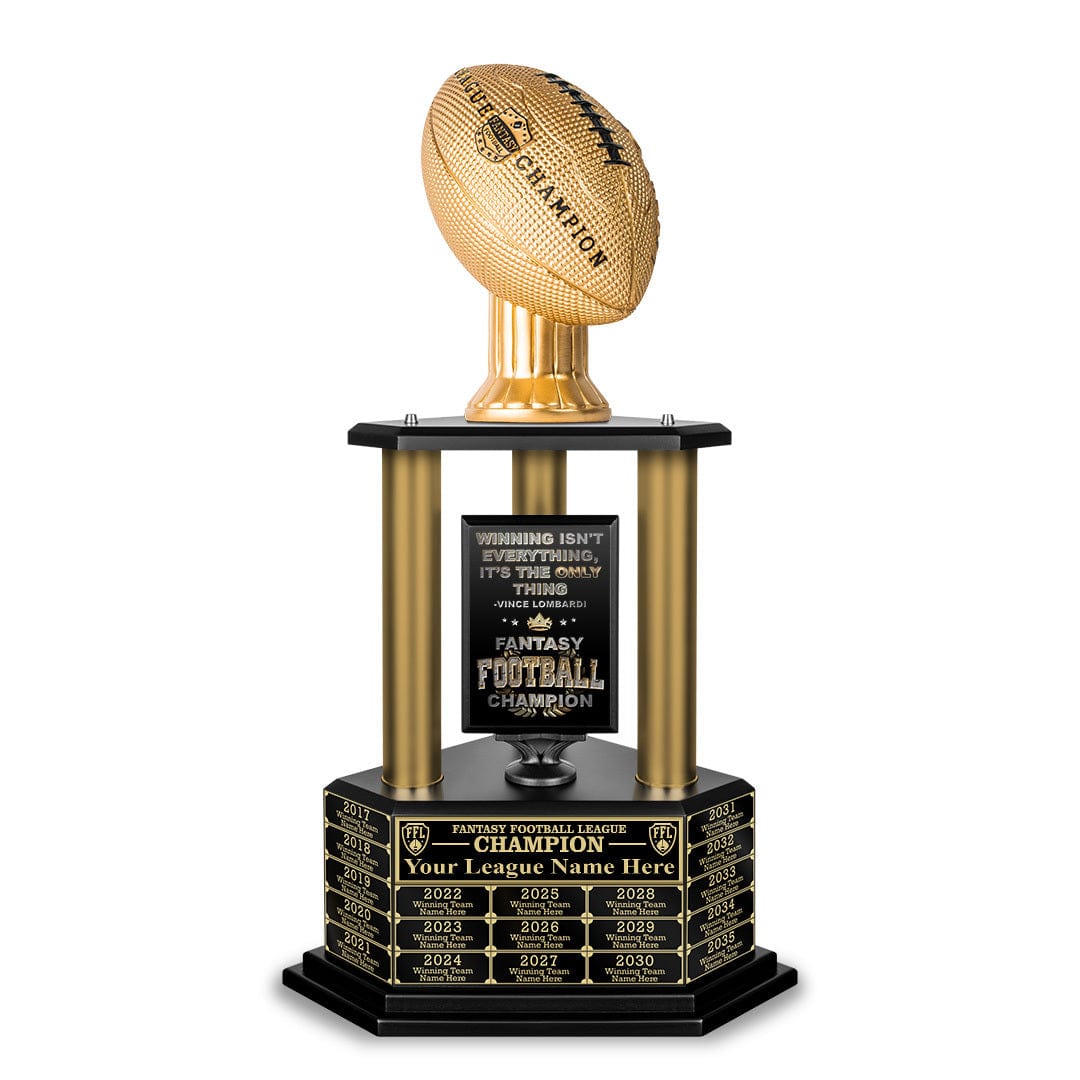 TrophySmack NEW 26”-36” Gold Column Fantasy Football Perpetual Trophy