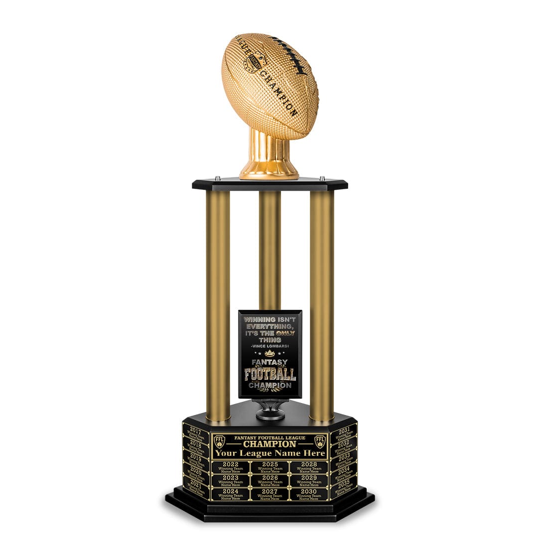 TrophySmack NEW 26”-36” Gold Column Fantasy Football Perpetual Trophy