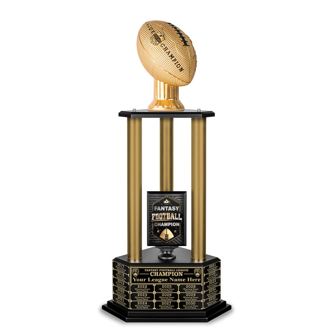 TrophySmack NEW 26”-36” Gold Column Fantasy Football Perpetual Trophy